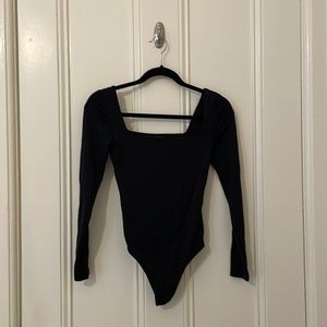 Black Aritzia Contour Longsleeve Bodysuit